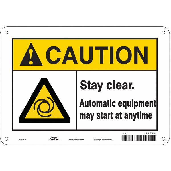 Safety Sign, 7 in Height, 10 in Width, Polyethylene, Vertical Rectangle, English, 486T50