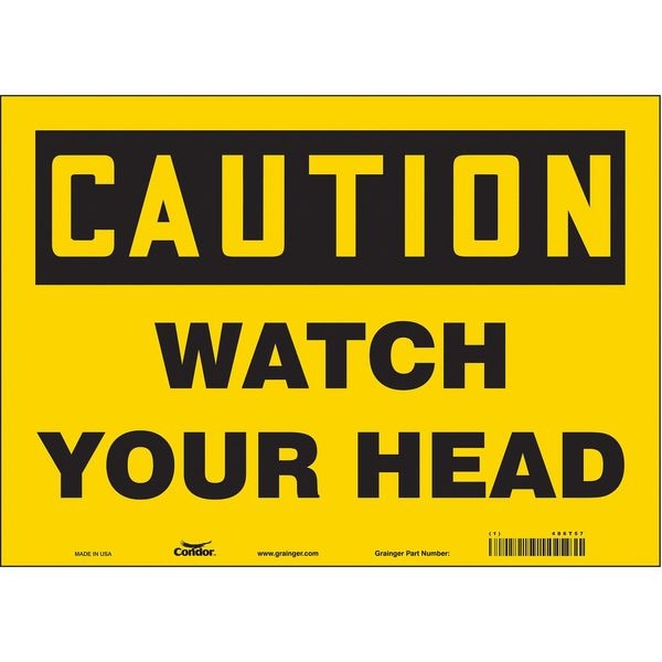 Safety Sign, 10 in Height, 14 in Width, Polyethylene, Horizontal Rectangle, English, 486T57