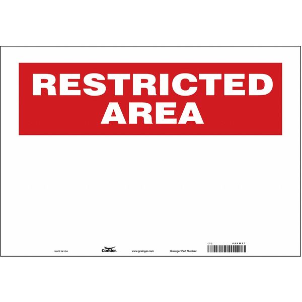Restricted Area Sign, 20
