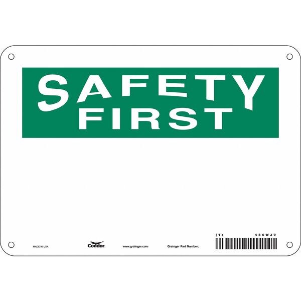 Safety Sign, 7 in Height, 10 in Width, Polyethylene, Vertical Rectangle, English, 486W39