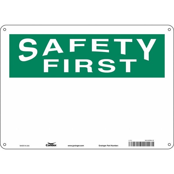 Safety Sign, 10 in Height, 14 in Width, Polyethylene, Horizontal Rectangle, English, 486W40