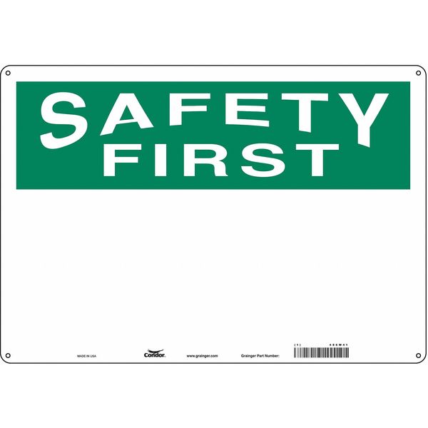 Safety Sign, 14 in H, 20 in W, Polyethylene, English, 486W41