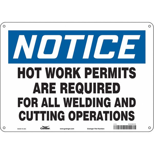 Safety Sign, 10 in Height, 14 in Width, Polyethylene, Horizontal Rectangle, English, 486X05