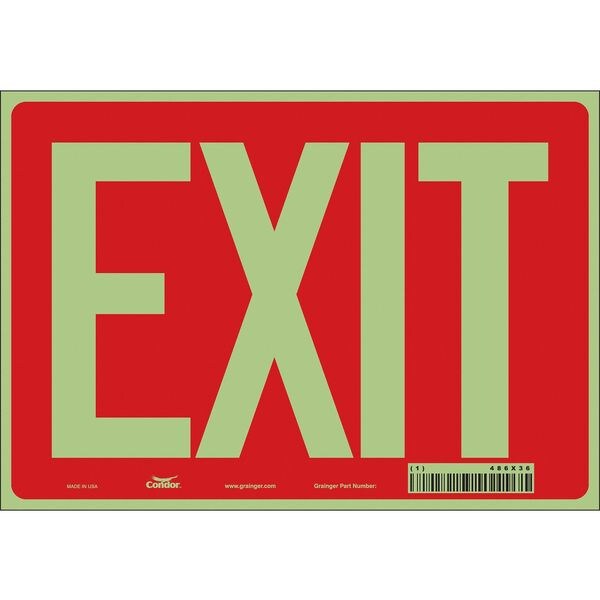 Safety Sign, 7 inx10 in, Glow Vinyl