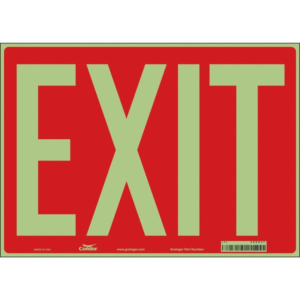 Safety Sign, 10 inx14 in, Glow Vinyl