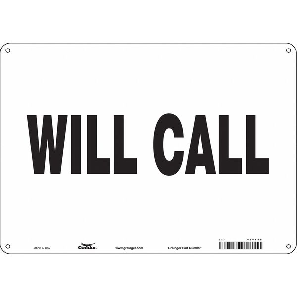 Safety Sign, 10 in Height, 14 in Width, Polyethylene, Horizontal Rectangle, English, 486Y98