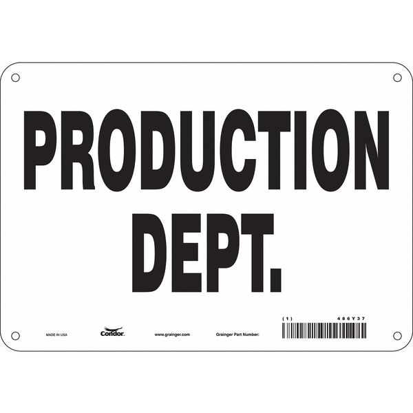 Safety Sign, 7 in Height, 10 in Width, Polyethylene, Vertical Rectangle, English, 486Y37