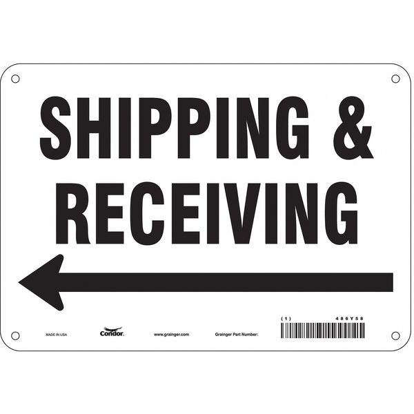 Safety Sign, 7 in Height, 10 in Width, Polyethylene, Vertical Rectangle, English, 486Y58
