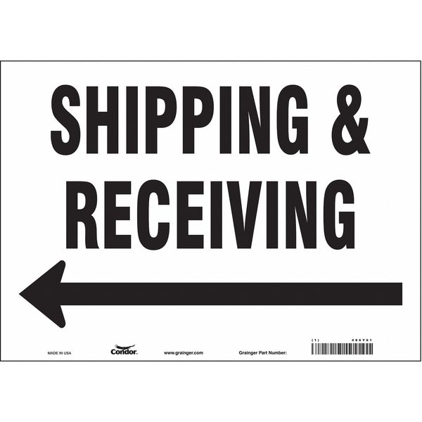 Safety Sign, 10 in Height, 14 in Width, Vinyl, Horizontal Rectangle, English, 486Y61