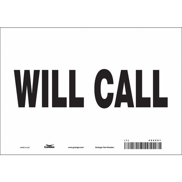 Safety Sign, 7 in Height, 10 in Width, Vinyl, Vertical Rectangle, English, 486Z01