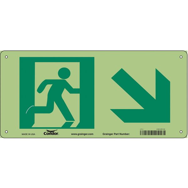Safety Sign, 7 in x 15 in, Glow Vinyl