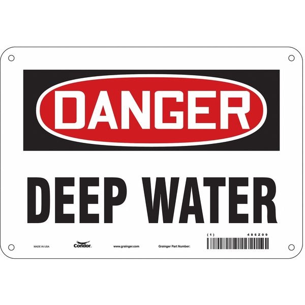 Safety Sign, 7 in Height, 10 in Width, Polyethylene, Vertical Rectangle, English, 486Z09