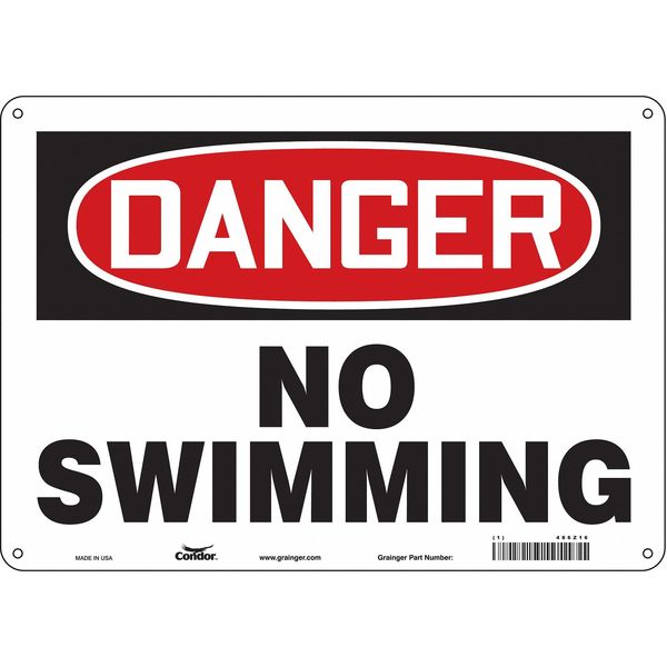 Safety Sign, 10 in Height, 14 in Width, Polyethylene, Horizontal Rectangle, English, 486Z16