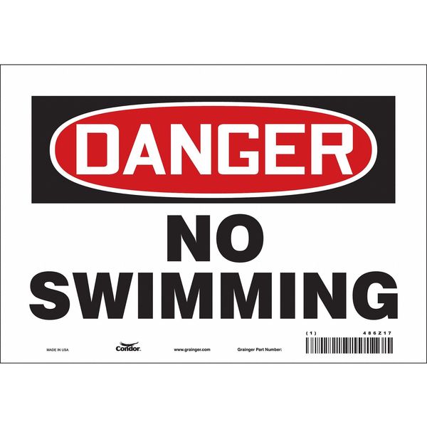 Safety Sign, 7 in Height, 10 in Width, Vinyl, Vertical Rectangle, English, 486Z17