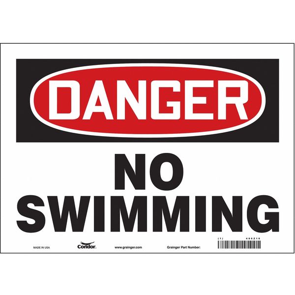 Safety Sign, 10 in Height, 14 in Width, Vinyl, Horizontal Rectangle, English, 486Z18