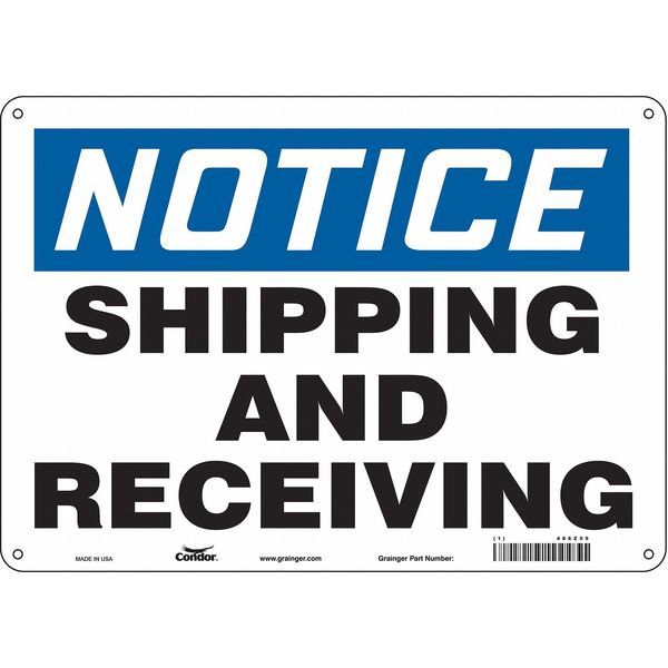 Safety Sign, 10 in Height, 14 in Width, Polyethylene, Horizontal Rectangle, English, 486Z55