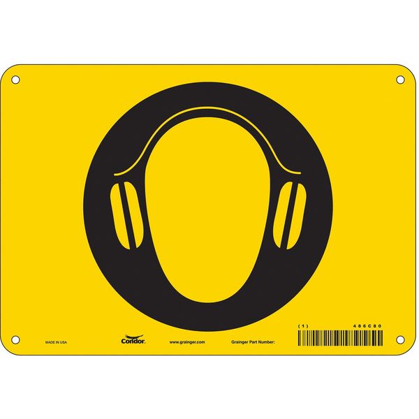 Safety Sign, 7 in Height, 10 in Width, Polyethylene, Vertical Rectangle, English, 486C80