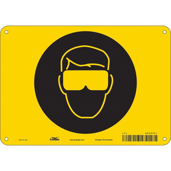 Safety Sign, 7 in Height, 10 in Width, Polyethylene, Vertical Rectangle, English, 486C91