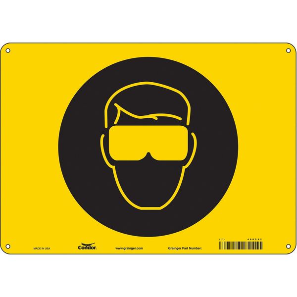 Safety Sign, 10 in Height, 14 in Width, Polyethylene, Horizontal Rectangle, English, 486C92
