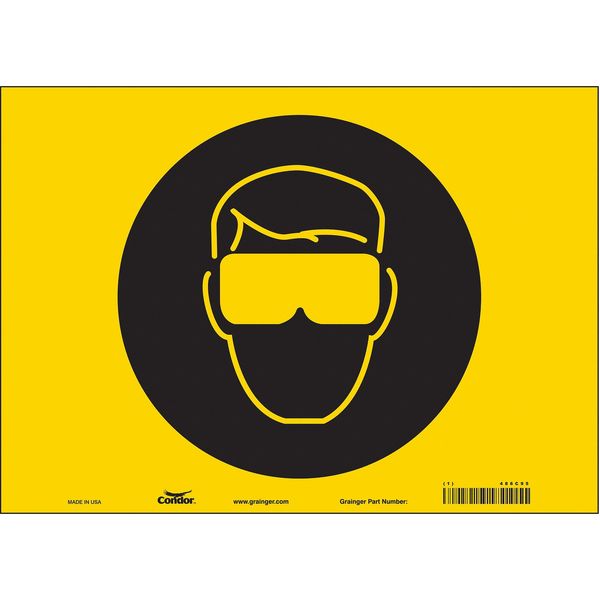 Safety Sign, 10 in Height, 14 in Width, Vinyl, Horizontal Rectangle, English, 486C95