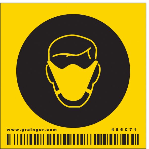 Face Mask Symbol Sign, 2-1/4