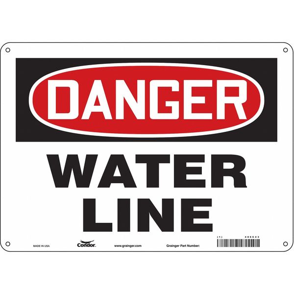 Safety Sign, 10 in Height, 14 in Width, Polyethylene, Horizontal Rectangle, English, 486C43