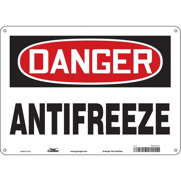 Chemical Sign, 10 in H, 14 in W, Polyethylene, Horizontal Rectangle, English, 486A84