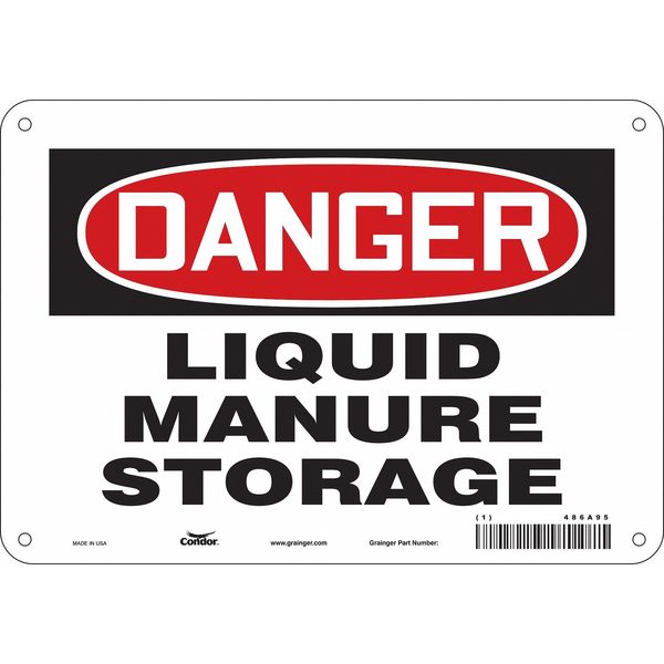 Safety Sign, 7 in Height, 10 in Width, Polyethylene, Vertical Rectangle, English, 486A95