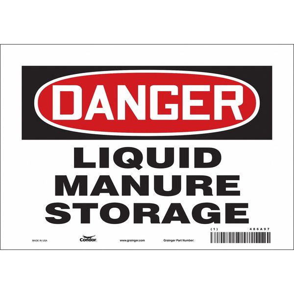 Safety Sign, 7 in Height, 10 in Width, Vinyl, Vertical Rectangle, English, 486A97