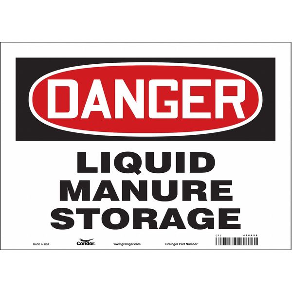 Safety Sign, 10 in Height, 14 in Width, Vinyl, Horizontal Rectangle, English, 486A98