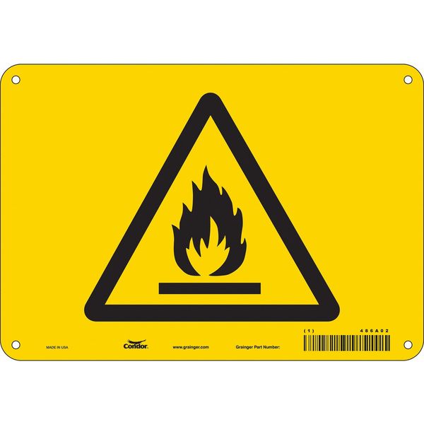 Chemical Sign, 7 in H, 10 in W, Polyethylene, Vertical Rectangle, English, 486A02
