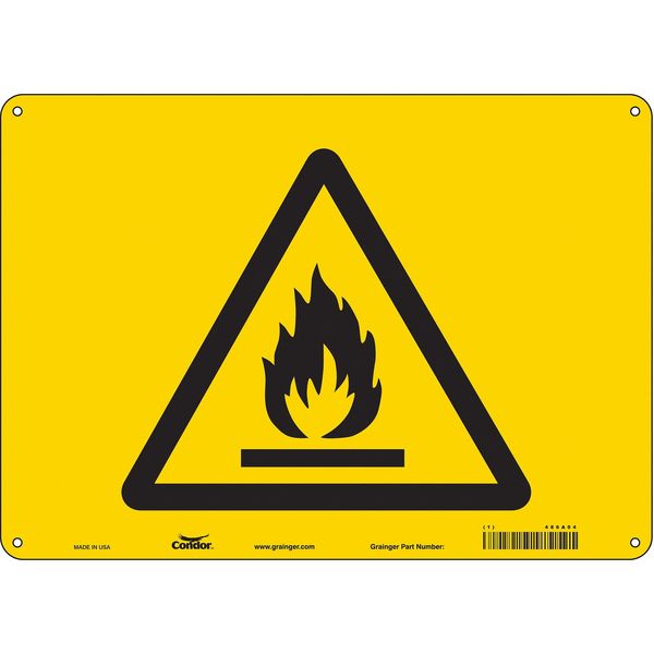 Chemical Sign, 10 in H, 14 in W, Polyethylene, Horizontal Rectangle, English, 486A04