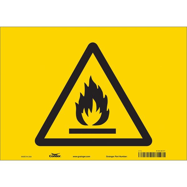 Safety Sign, 10 in Height, 14 in Width, Vinyl, Horizontal Rectangle, English, 486A07