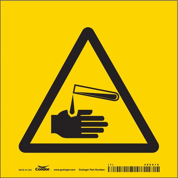 Safety Sign, 7 in Height, 7 in Width, Vinyl, Square, English
