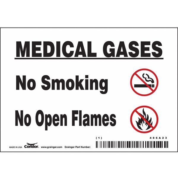Chemical Sign, 3 1/2 in Height, 5 in Width, Vinyl, Horizontal Rectangle, English