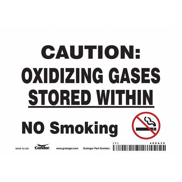 Chemical Sign, 5 in Height, 7 in Width, Vinyl, Horizontal Rectangle, English