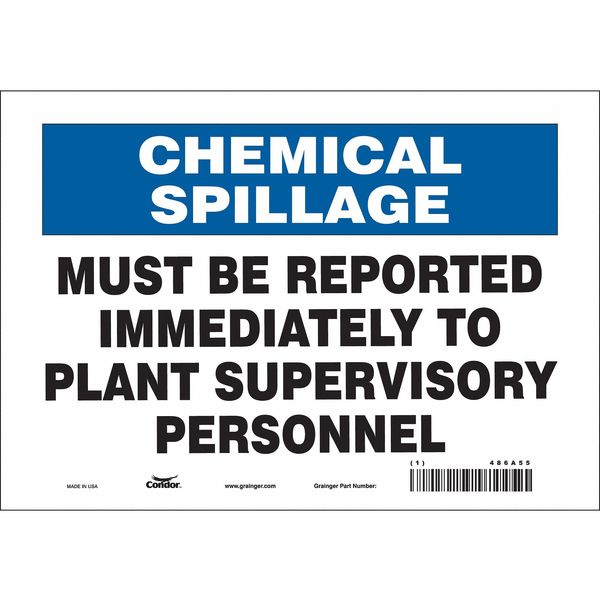 Safety Sign, 7 in Height, 10 in Width, Vinyl, Vertical Rectangle, English, 486A55