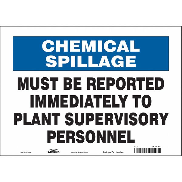 Chemical Sign, 10 in H, 14 in W, Vinyl, Horizontal Rectangle, English, 486A56