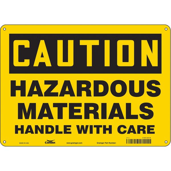 Chemical Sign, 10 in H, 14 in W, Polyethylene, Horizontal Rectangle, English, 486A66