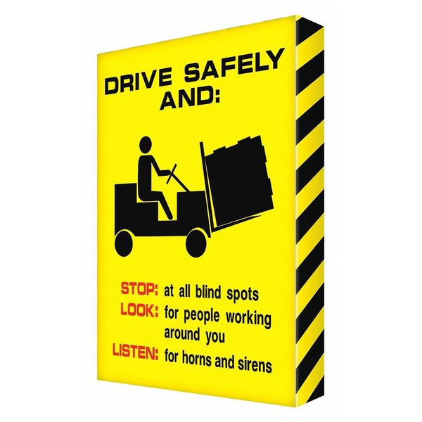 Safety Sign, 24 in Height, 18 in Width, Aluminum, Rectangle, English