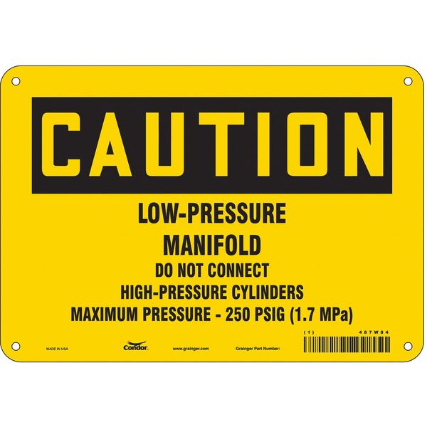 Safety Sign, 7 in Height, 10 in Width, Polyethylene, Vertical Rectangle, English, 487W84