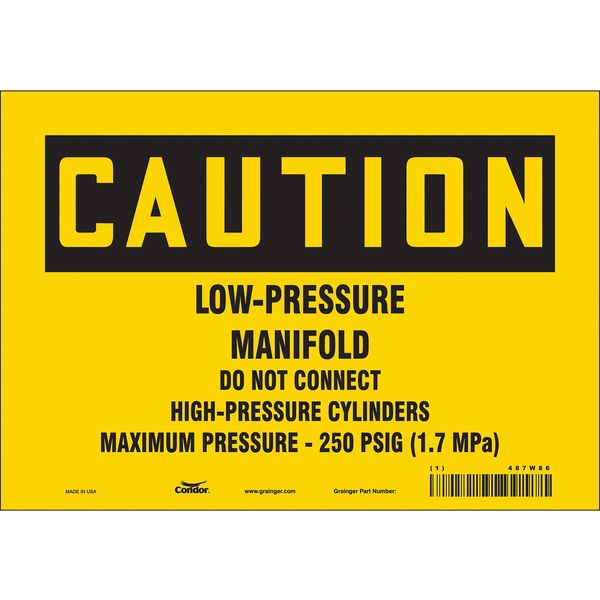 Safety Sign, 7 in Height, 10 in Width, Vinyl, Vertical Rectangle, English, 487W86