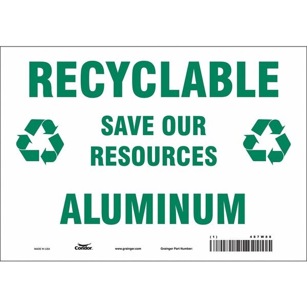 Safety Sign, 7 in Height, 10 in Width, Vinyl, Vertical Rectangle, English, 487W88