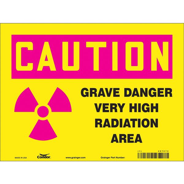 Safety Sign, 9 in H, 12 in W, Polyethylene, Vertical Rectangle, 487C72