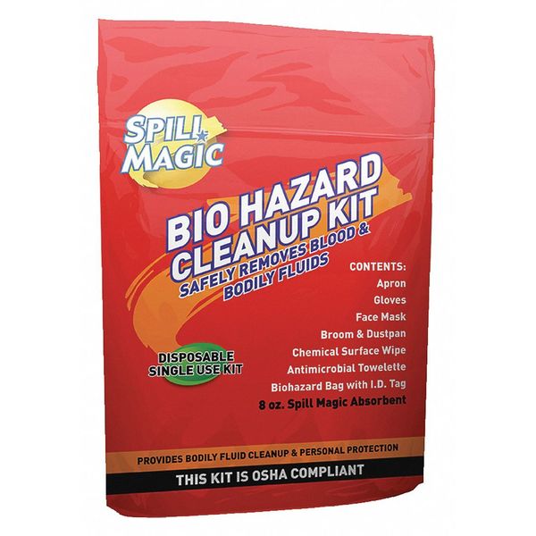 Blood Spill Clean Up Kit, Brown, 4