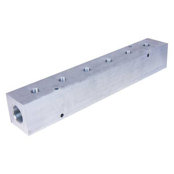 Manifold, Aluminum, 6 Outlets, 14-1/4