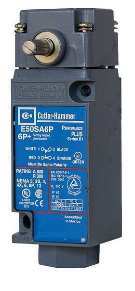 Heavy Duty Limit Switch, No Lever, Rotary, 1NC/1NO, 10A @ 600V AC