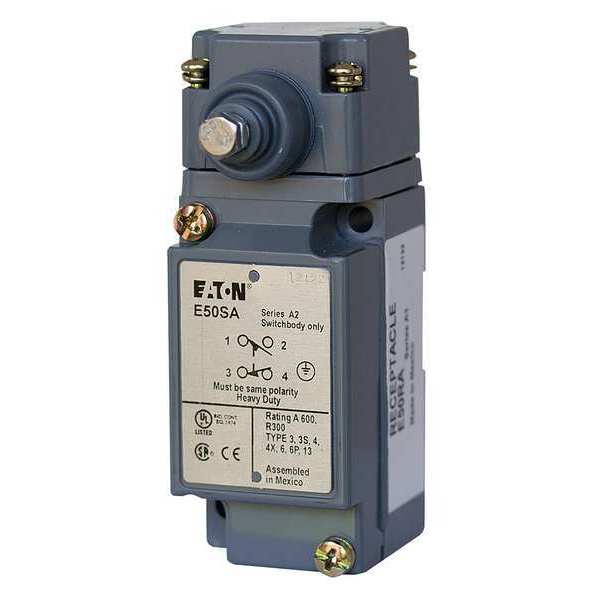 Heavy Duty Limit Switch, Plunger, 2NC/2NO, 10A @ 600V AC