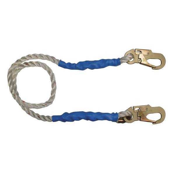 Restraint Lanyard, 6 ft., 310 lb. Weight Capacity, White
