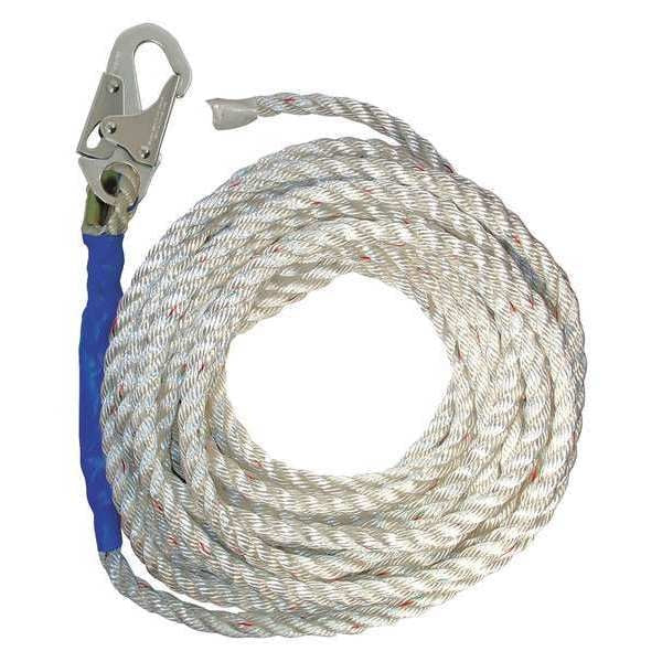 Vertical Lifeline, 25 ft., 310 lb. Weight Capacity, White